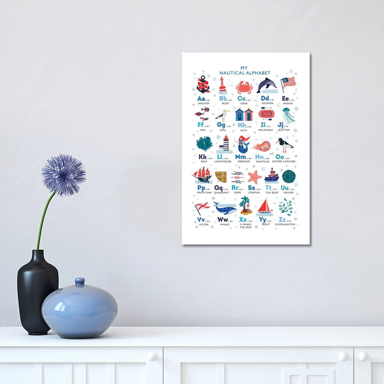 Maturi Nautical Alphabet by PaperPaintPixels Wrapped Canvas Graphic
